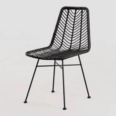 Gouda Colors Synthetische Rattan Tuinstoel Zwart & Zwart - Sklum