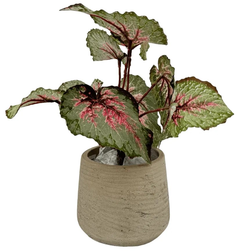 Begonia Bladeren Struik Kunstplant - 20 cm