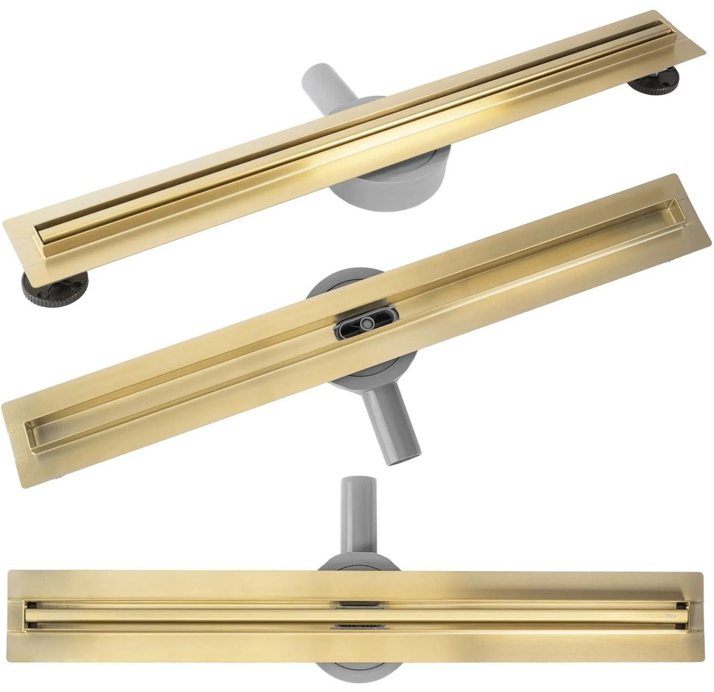 Lineaire afvoer REA Neox Slim pro Brush Gold 60
