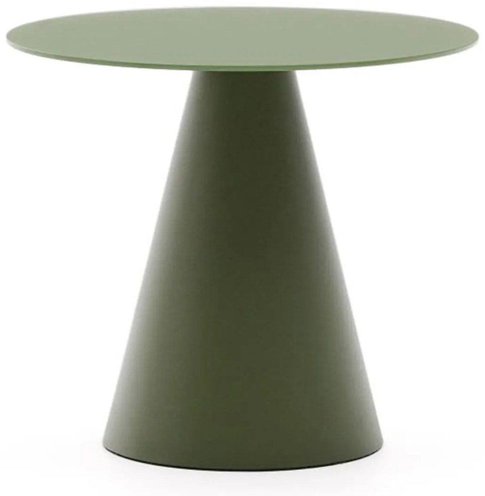 Kave Home Wilshire Ronde Bijzettafel Mat Glas Groen 50 Cm - 50 X 50cm.