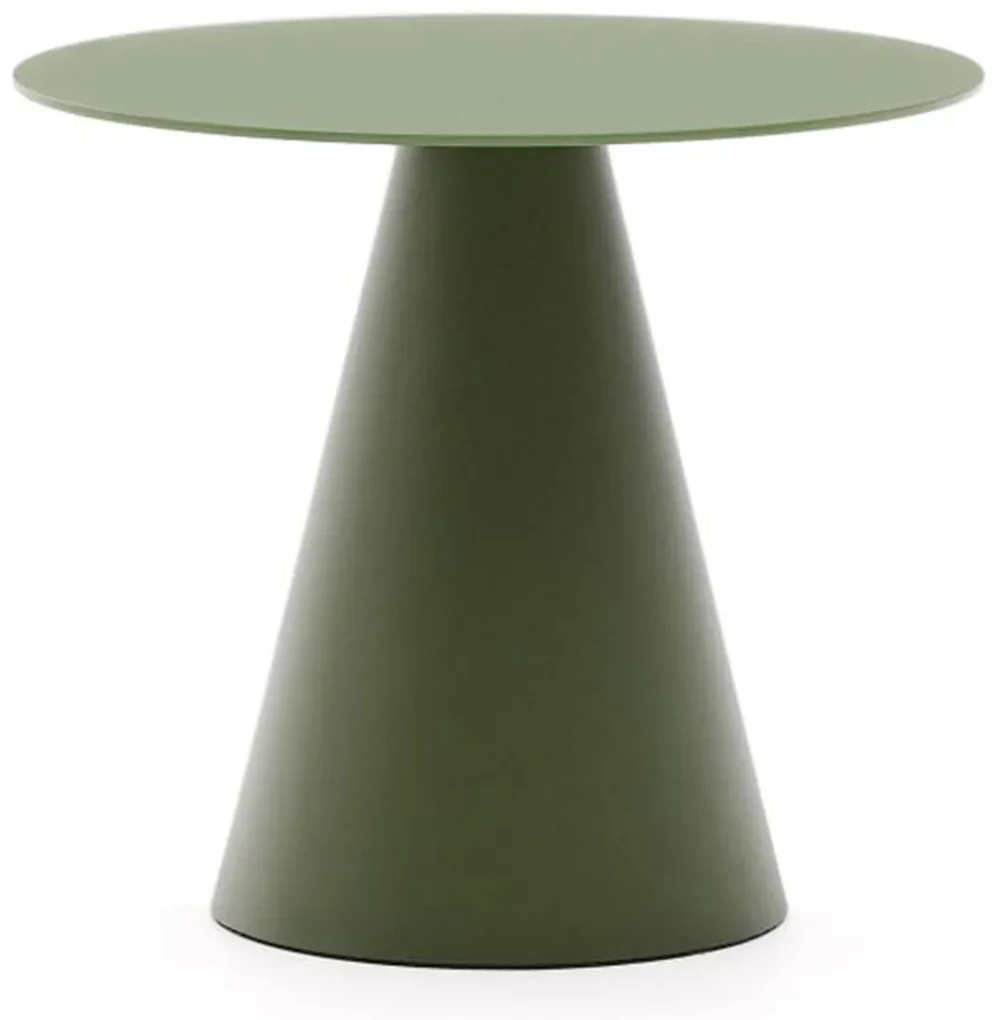 Kave Home Wilshire Ronde Bijzettafel Mat Glas Groen 50 Cm - 50 X 50cm.