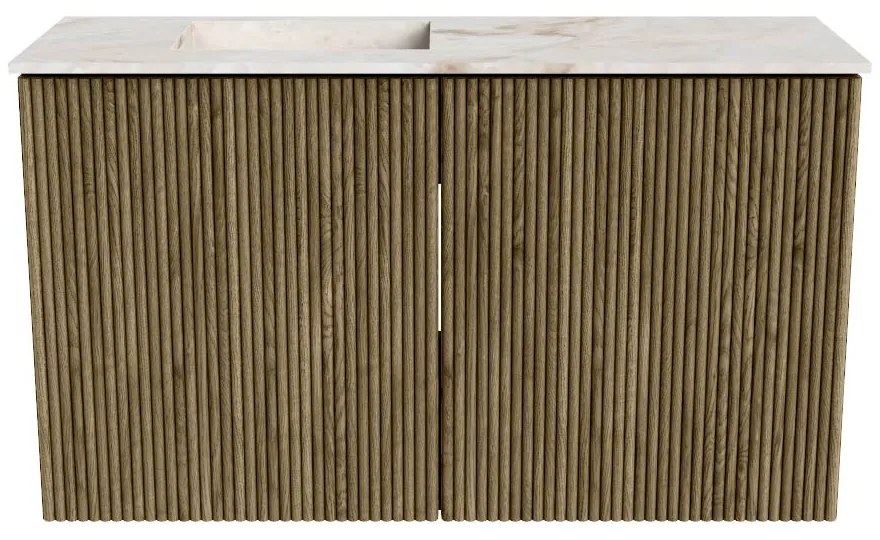 Mondiaz Joya DLux 70cm toiletmeubel dusk met wastafel faye links 1 kraangat frappe