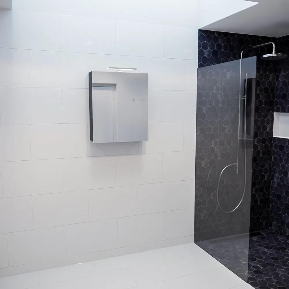 Mondiaz Cubb spiegelkast 50x70x16cm kleur dark grey met 1 deur