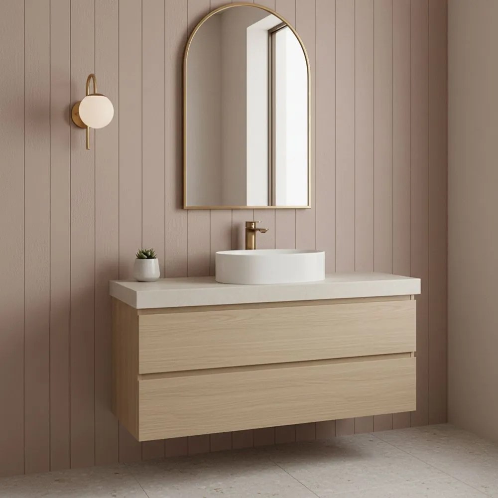 Wastafelkraan Rea Drop Brush Copper low