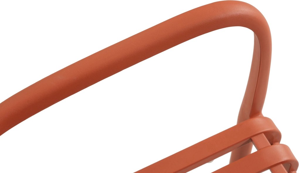 Tuinset Ronde Tuintafel 6 personen 160 cm Kunststof Oranje Domani Furniture Alba/Sand