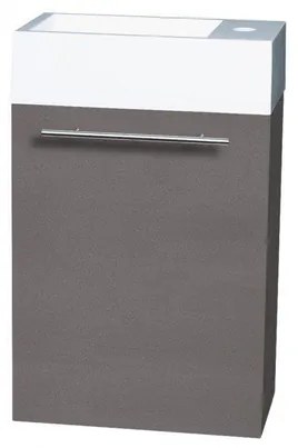 Differnz Force40 fontein met onderkast 40x52x22cm MDF 1 kraangat 1 wasbak rechts Antraciet 36.009.82