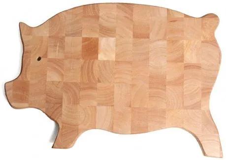 Snijplank varken, rubberhout , 43,5 x 26 cm