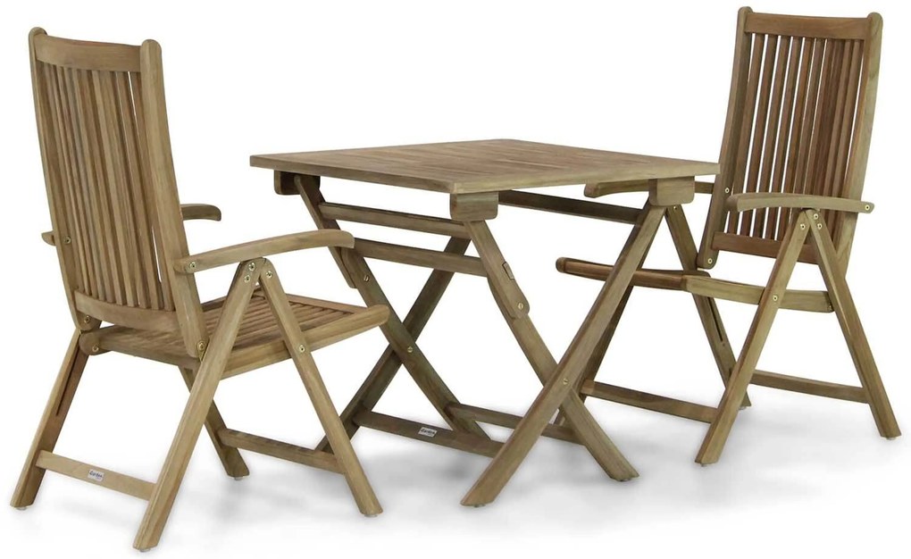 Tuinset 2 personen 80 cm Teak Taupe Garden Collections Canterbury/Derby