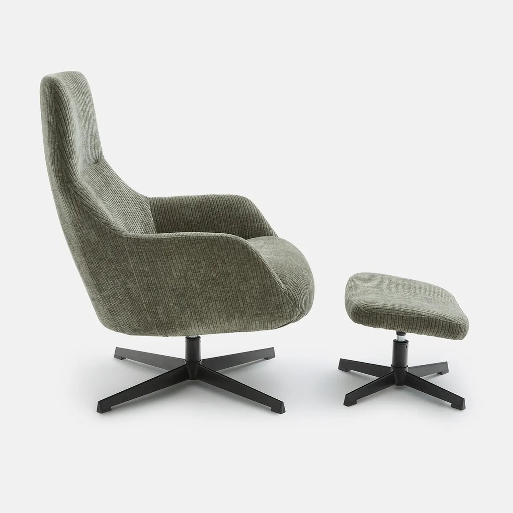 Draaifauteuil met voetensteun Roye
