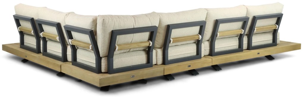 Hoek loungeset 6 personen Aluminium/Teak Old teak greywash  Santika Furniture Santika