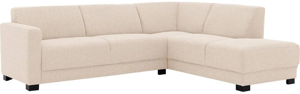 Goossens Bank My Style wit, stof, 2,5-zits, stijlvol landelijk met chaise longue rechts