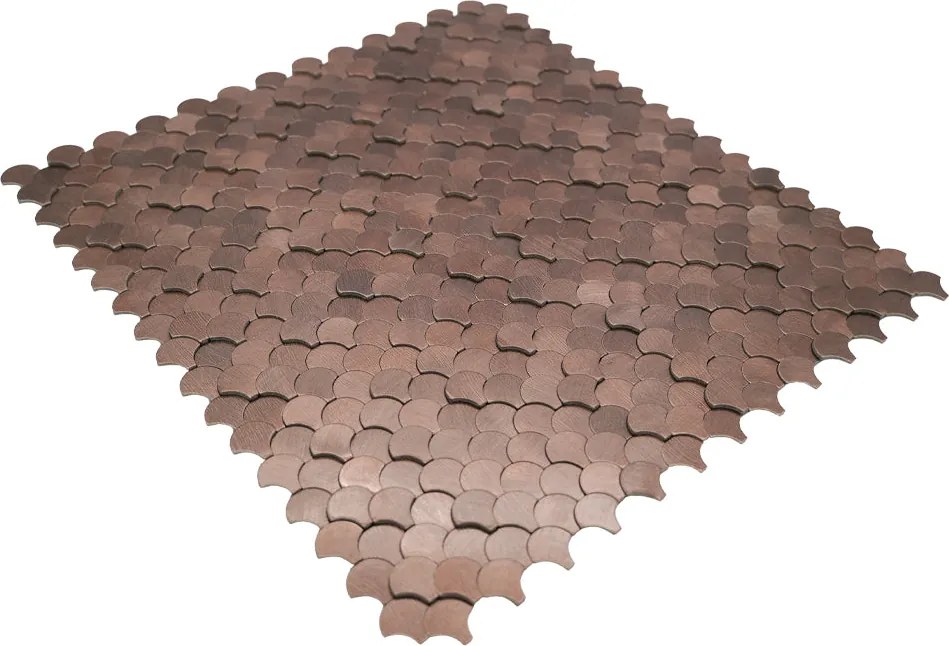 Zelfklevende Mozaïektegels Metaal | Visschub Donkerkoper | 28,8×29,8 cm | Keuken, Bad & WC