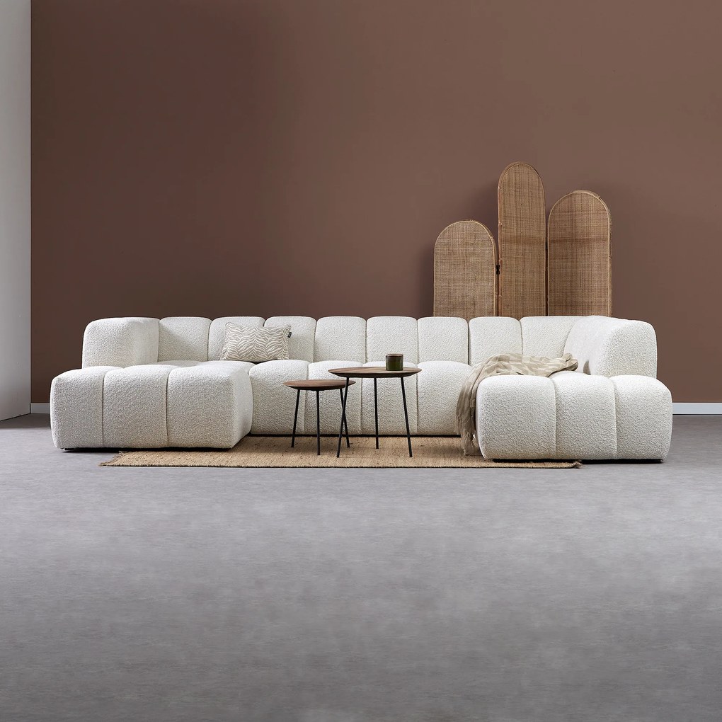 Design Bank Creme U-vorm Rechts