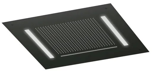 Hotbath Mate Hoofddouche - vierkant - 50x50cm - waterval - LED verlichting - Mat Zwart PVD AC146MBP