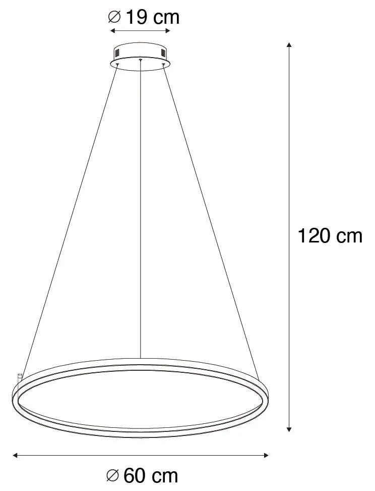 Smart hanglamp met dimmer zwart 60 cm incl. LED en RGBW - Girello Design rond Binnenverlichting Lamp