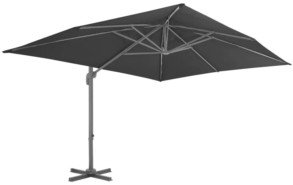 vidaXL Zweefparasol met aluminium paal 400x300 cm antraciet