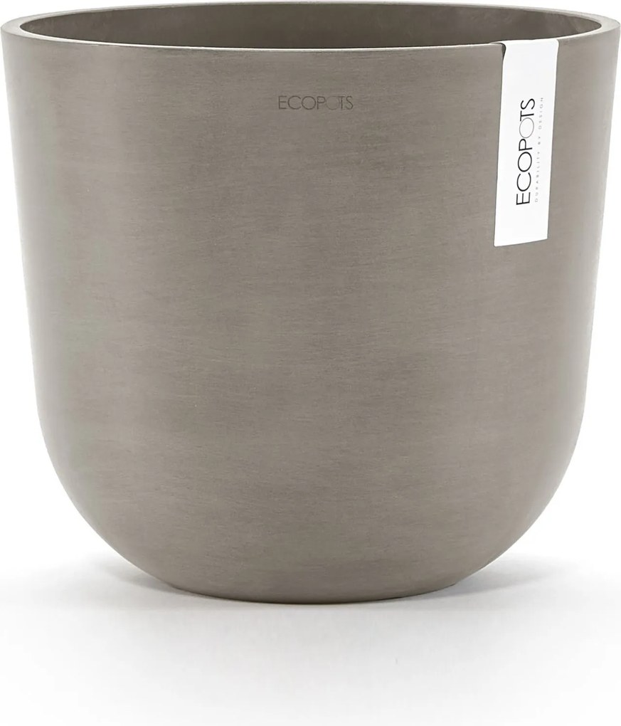 Ecopots bloempot Oslo 25  - Rond - Taupe - Diameter 25 x H21,8 cm