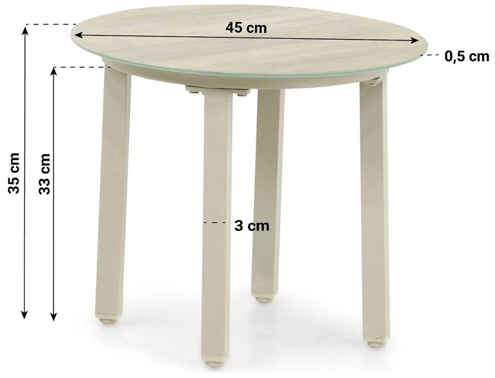 Stoel en Bank Loungeset 5 personen Aluminium/rope Taupe Lifestyle Garden Furniture Biagio