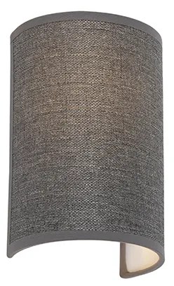 Moderne wandlamp grijs - Simple Drum Jute