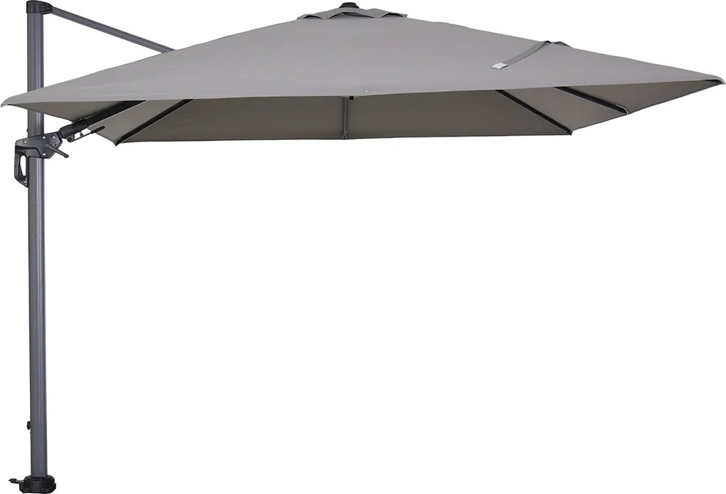 Garden Impressions Hawaii zweefparasol 300x300 cm - frame carbon black - licht grijs doek