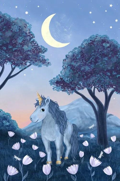 Ilustratie Moonlight Unicorn, EMELIEmaria