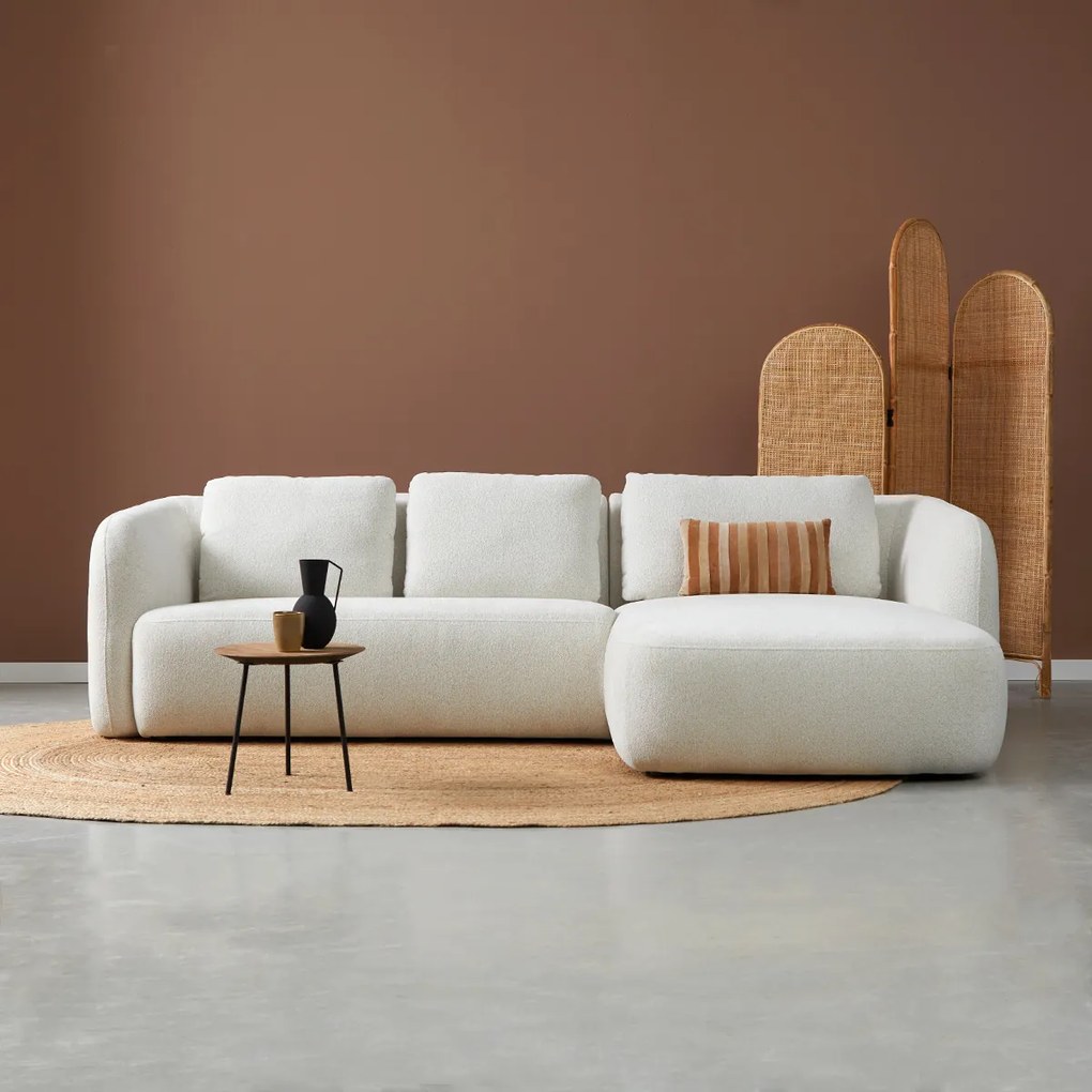 PEPP Interiors Cloud Hoekbank Met Ronde Vormen CL Rechts Creme Raven 22