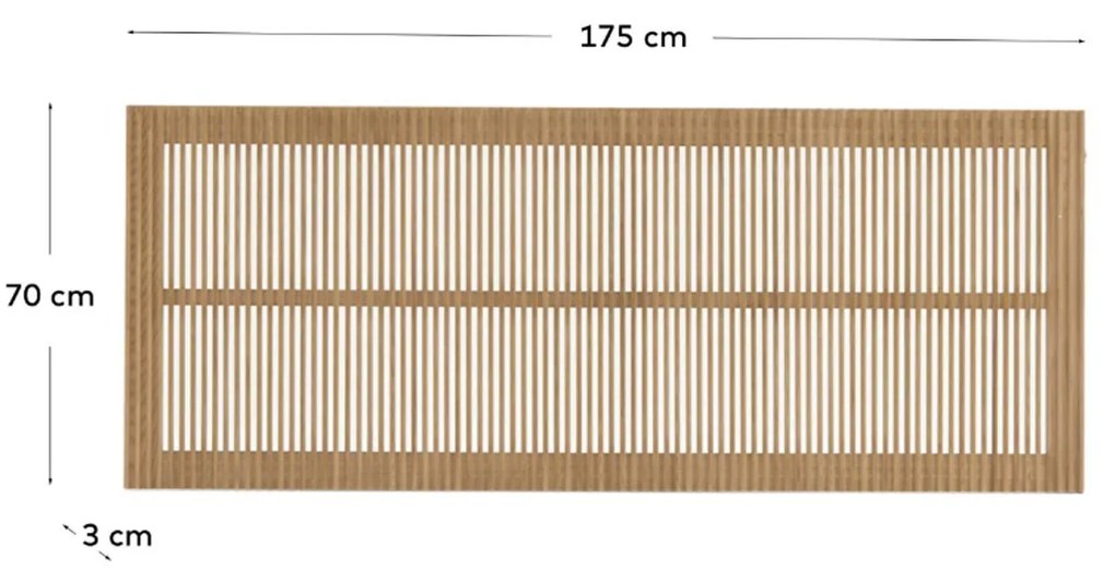 Kave Home Beyla Bed Hoofdbord 160 Cm Latjes Eiken Hout