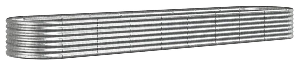 vidaXL Plantenbak 368x80x36 cm gepoedercoat staal zilverkleurig