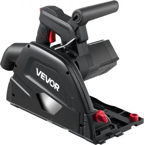 VEVOR invalzaag, 165,1 mm, handcirkelzaag met 48-tands hardmetalen zaagblad, hoekverstelling 0–45°, zaagdiepte 55 mm, voor hout en kunststof, geleiderail niet inbegrepen