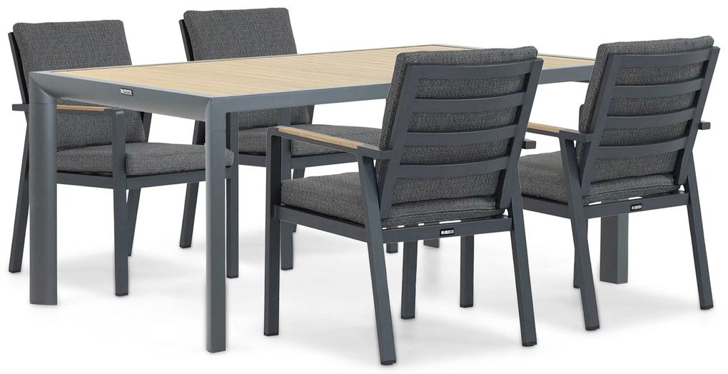 Tuinset 4 personen 180 cm Aluminium/teak Grijs Lifestyle Garden Furniture Marseille/Borello