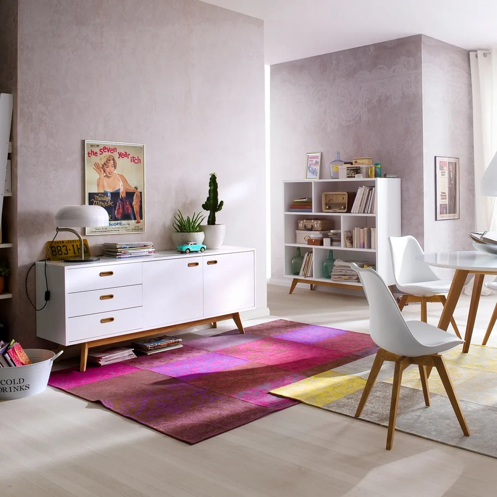 Tenzo Bess Dressoir Scandinavisch Wit Met Eiken - 170x43x72cm.