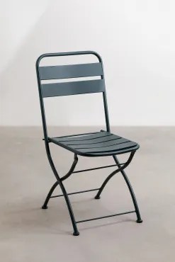 Set Van 4 Opvouwbare Eetkamerstoelen In Staal Janti Jungle Groen - Sklum