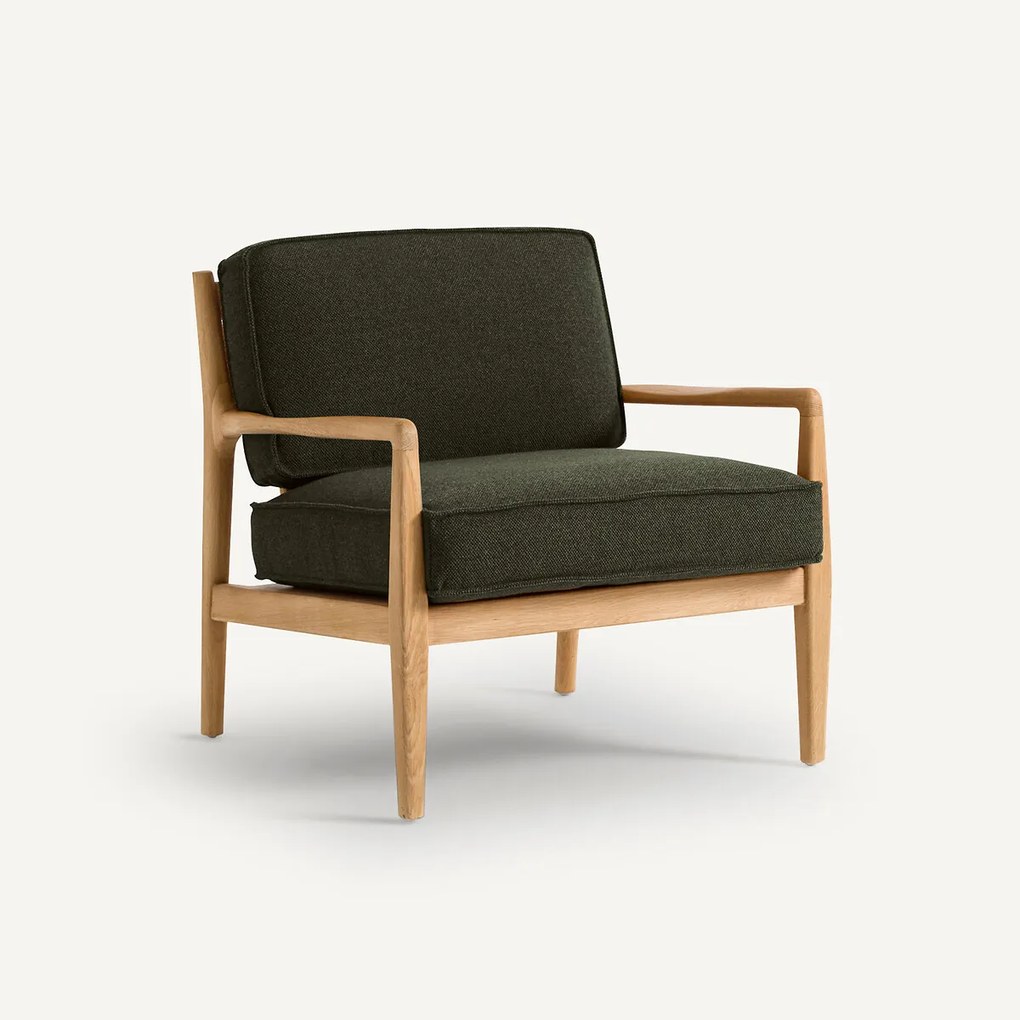 Kussens in geweven mêlee polyester voor fauteuil Dilma