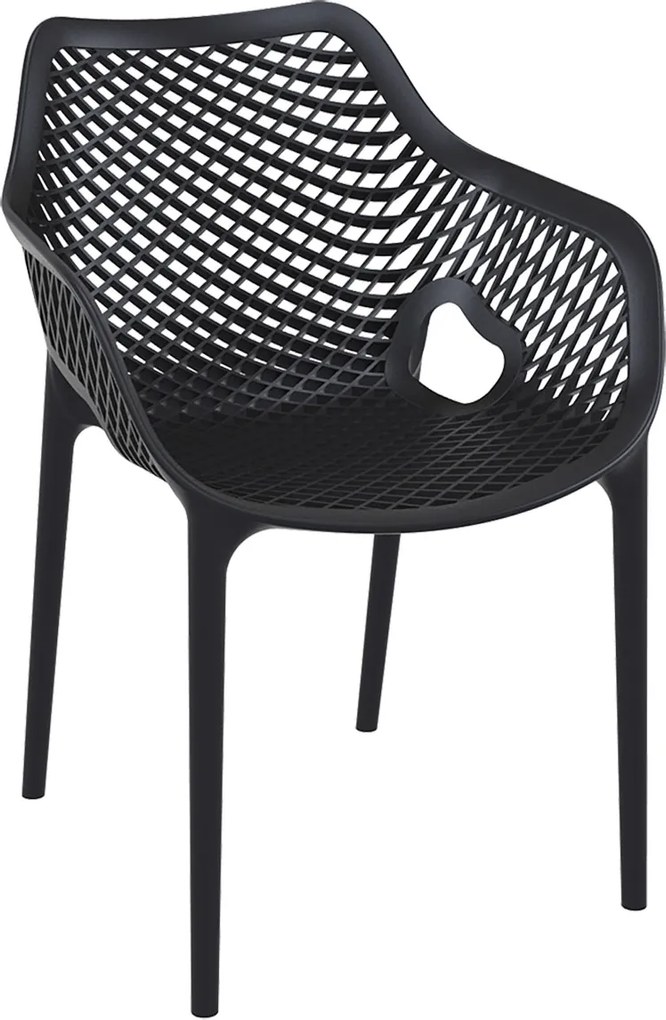 Garden Impressions Air XL design tuinstoel zwart - 2 stuks