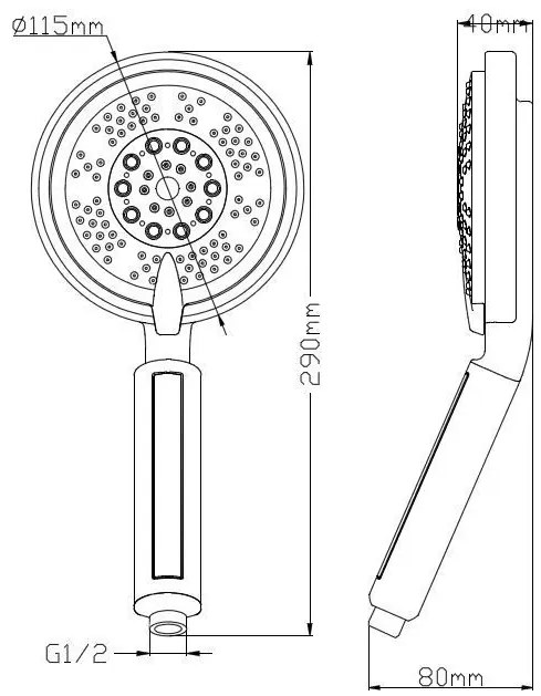 Mueller Dio verstelbare handdouche 10cm chroom