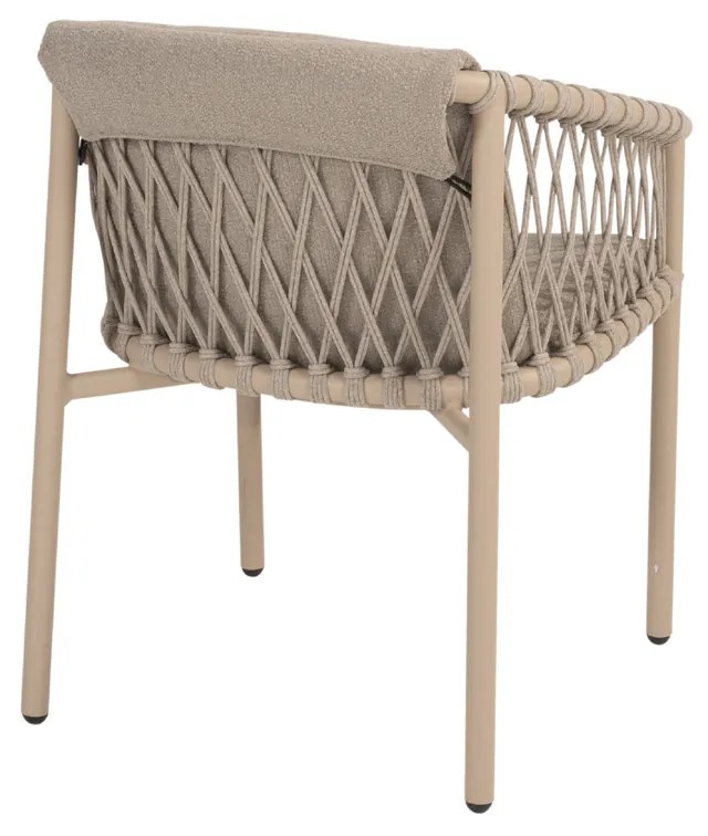 4 Seasons Outdoor Allora tuinset latte met Manolo tafel met geprint keramisch blad 240 cm SALE Tuinset beige weerbestendig