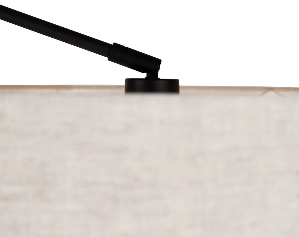 Vloerlamp zwart met kap lichtgrijs 50 cm verstelbaar - Editor