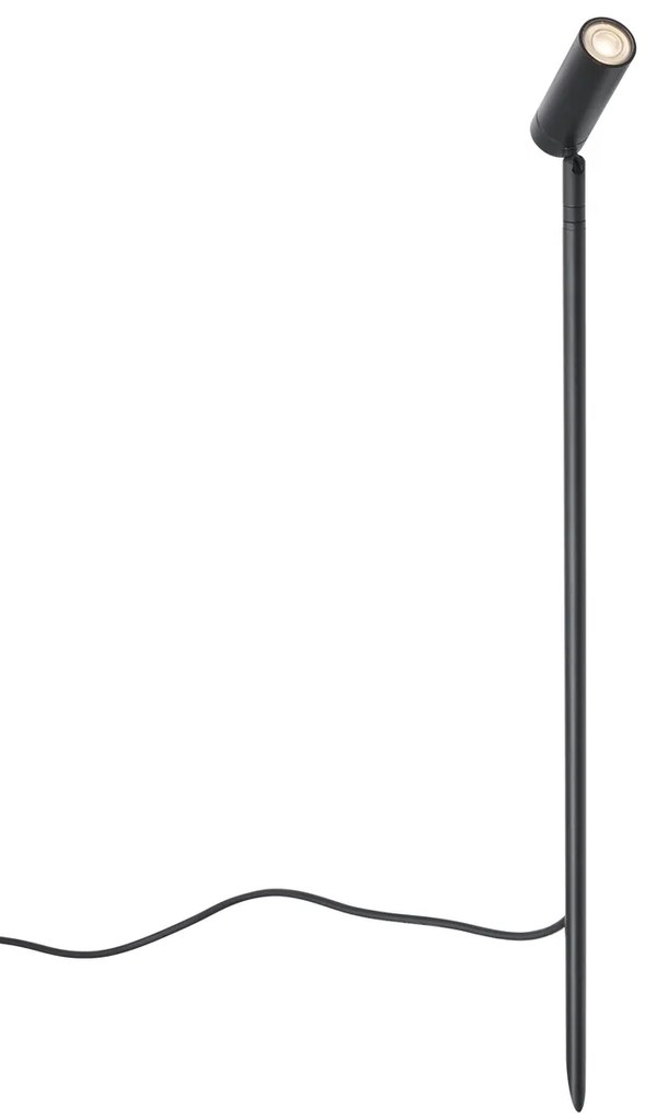 Buitenlamp Prikspot zwart 80cm incl. LED verstelbaar IP65 incl. snoer en stekker - Carl Modern IP65 Buitenverlichting rond