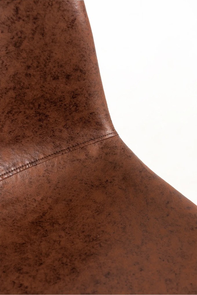 Set 4 Black Teok Kunstlederen Stoelen