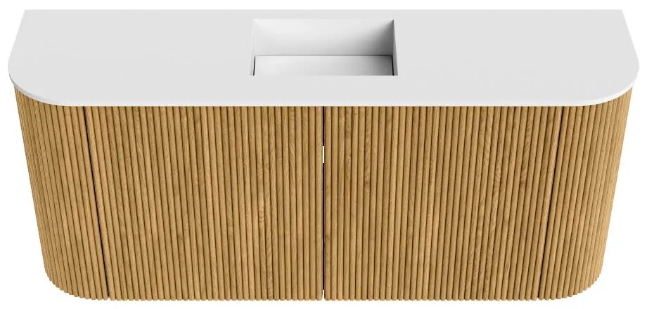 Mondiaz Joya 95cm toiletmeubel ronding links/rechts oak met wastafel faye midden 1 kraangat talc
