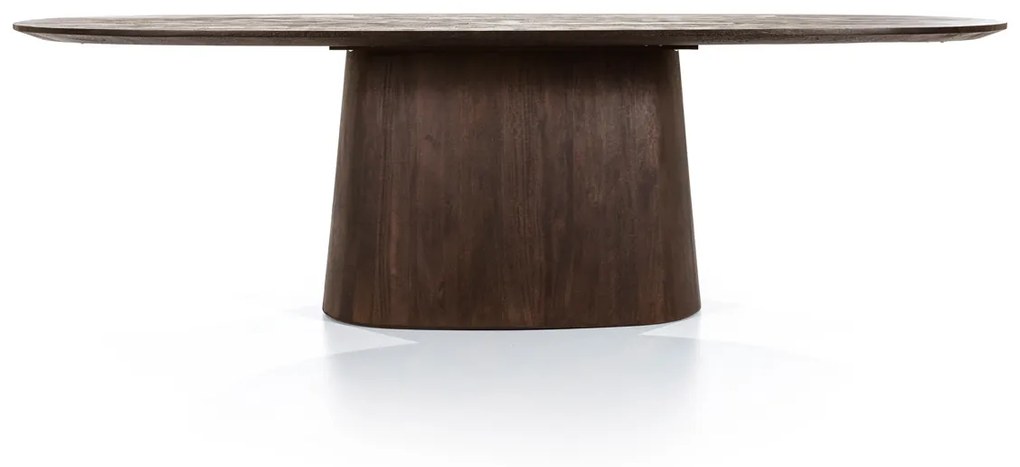 Ovale Eettafel Donkerbruin 250 Cm - 250 X 110cm.