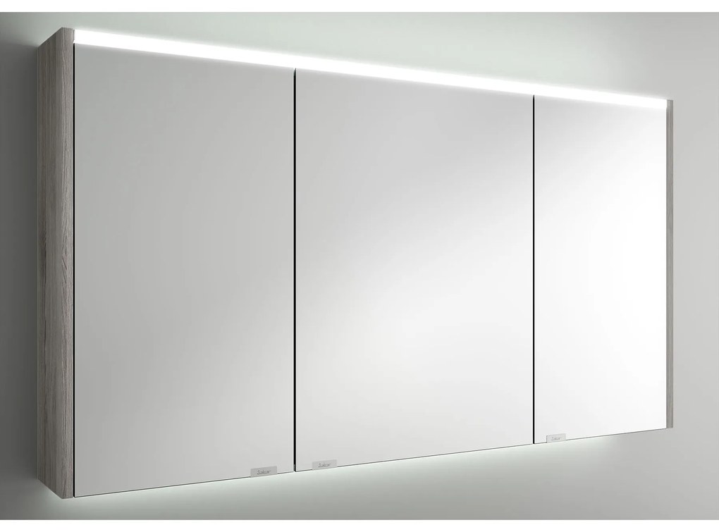 Muebles Ally spiegelkast met verlichting bovenkant 122x66cm grijs eiken