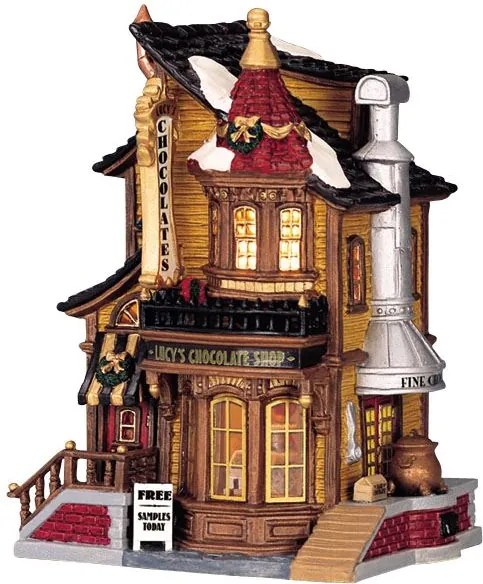 Lemax - 'Lucy's Chocolate Shop' - Verlicht gebouw - Exclusief adapter