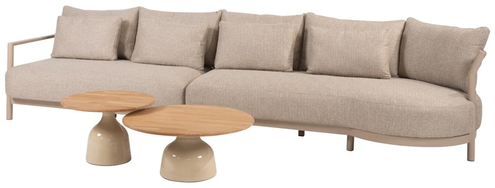 June Mykonos modulaire chaise longue loungeset 4 delig teak latte 4 Seasons Outdoor