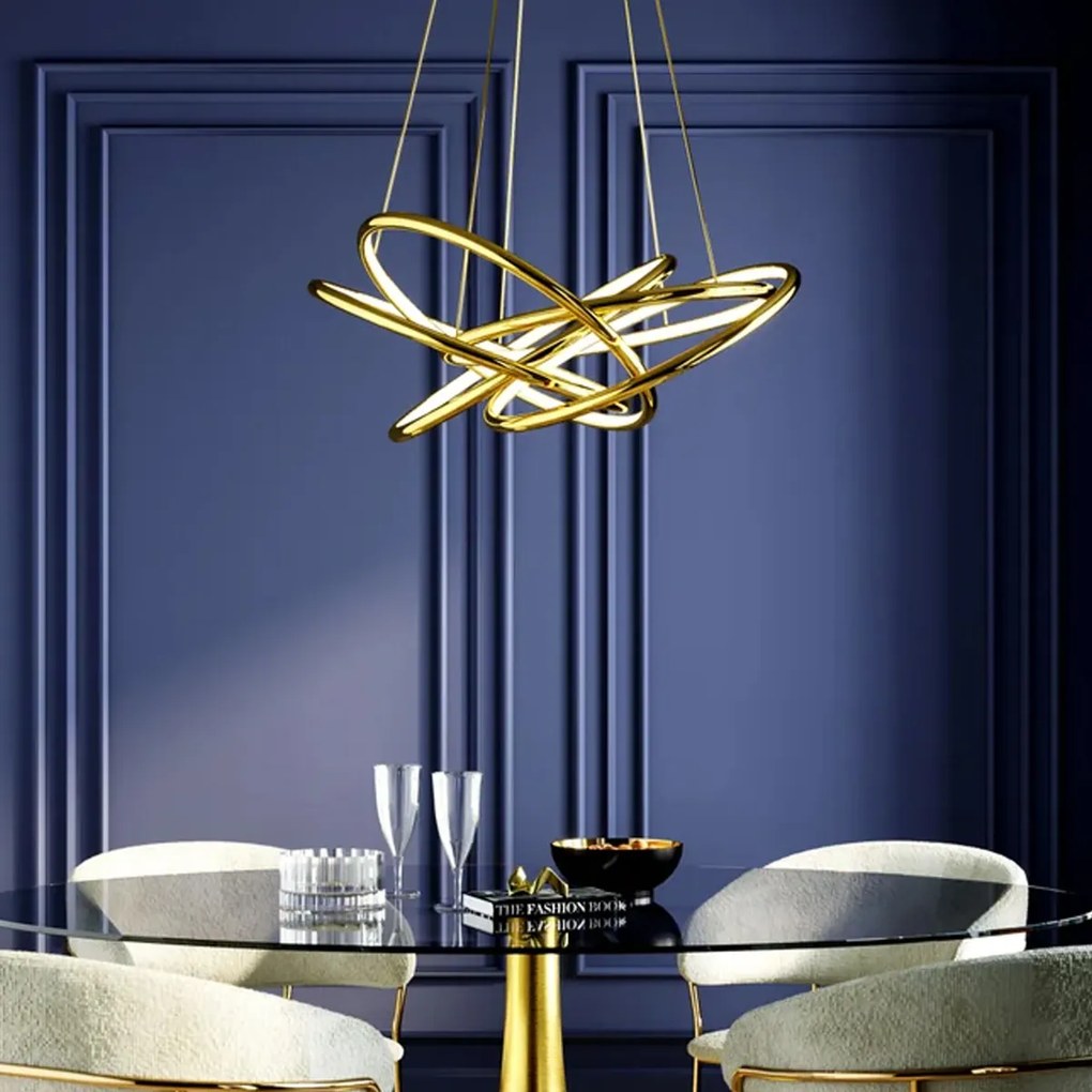 Gouden LED Hanglamp Met Ringen