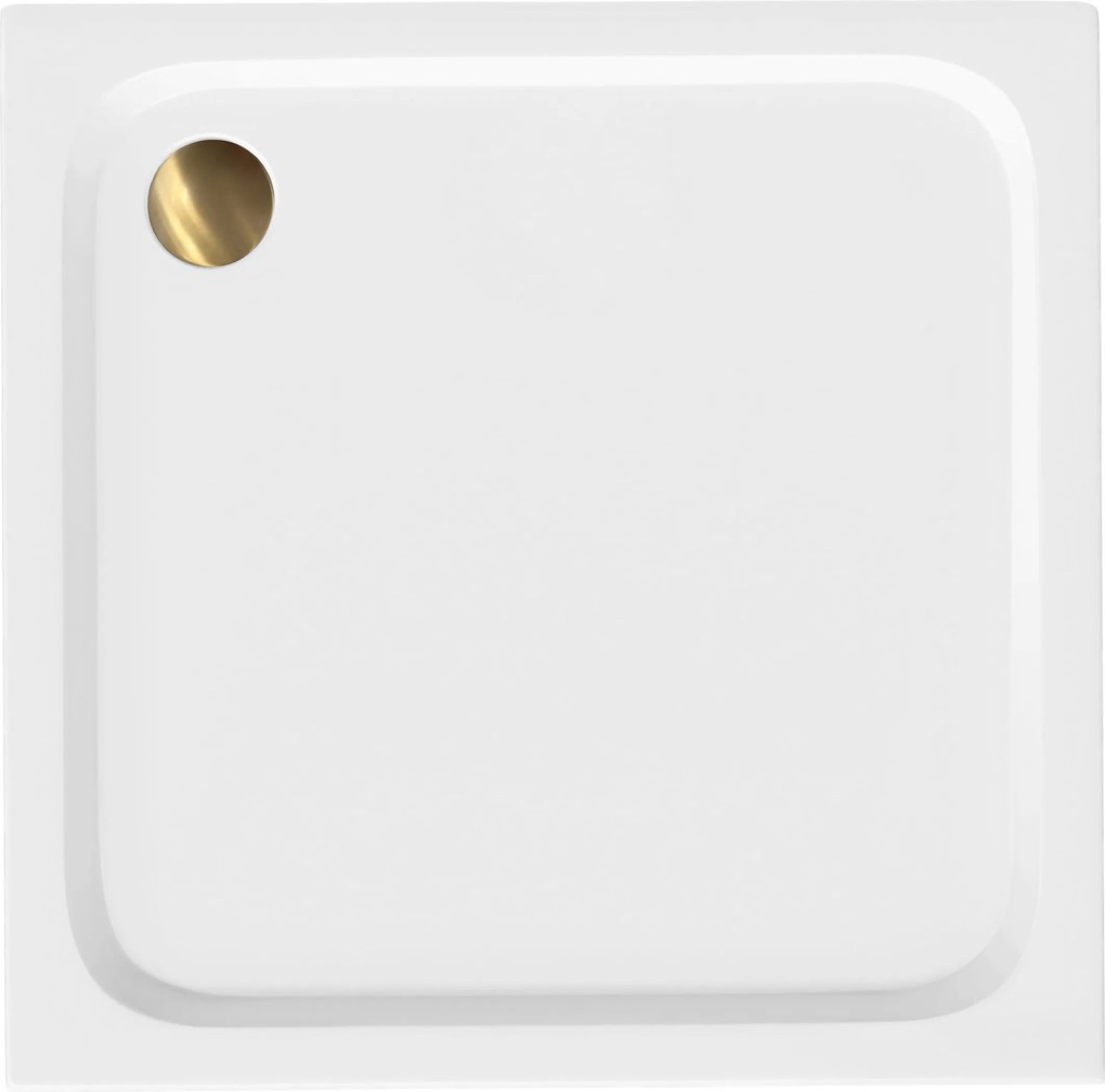 Douchebak Rea Belmond White 90x90 Brush Gold