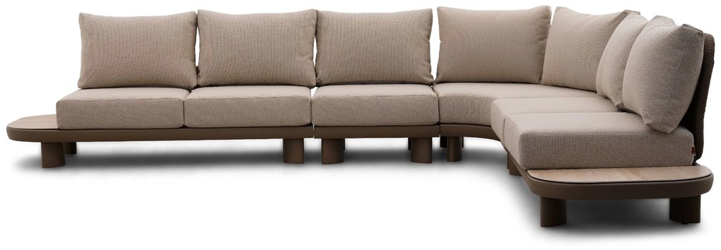Hoek loungeset 6 personen Aluminium/Rope /Ceramic stone Taupe Santika Furniture Santika