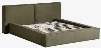 Bed Met Opklapbare Gestoffeerde Boxspring Lunari Stof Leger Groen & 180 X 200 Cm & Zonder Matras - Sklum
