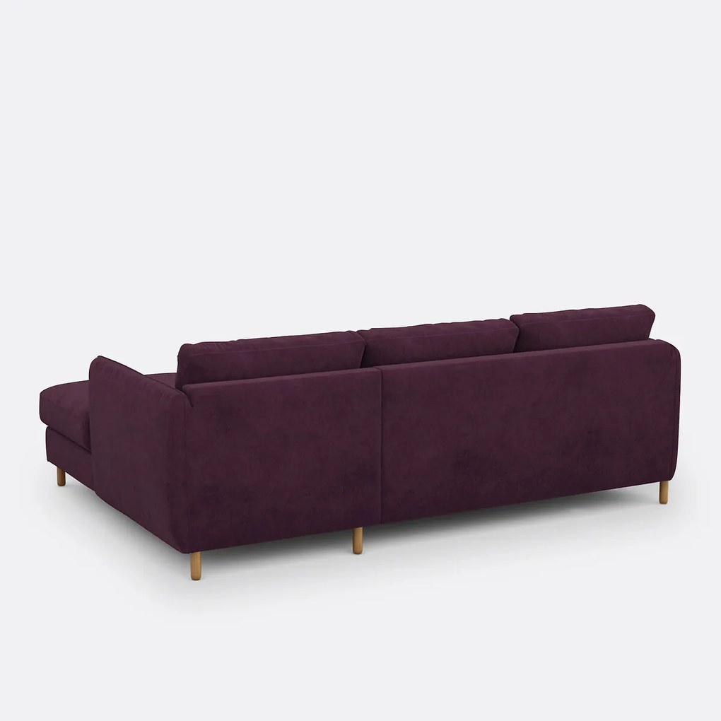 4-zits hoekbank rechts in fluweel, LOMÉO