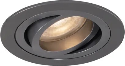 Moderne inbouwspot gunmetal GU10 50mm rond kantelbaar - Rondoo